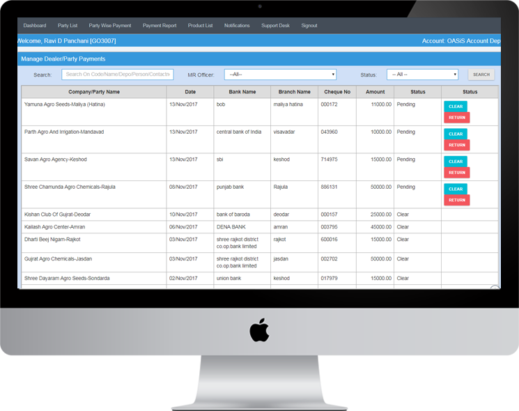 depot account panel